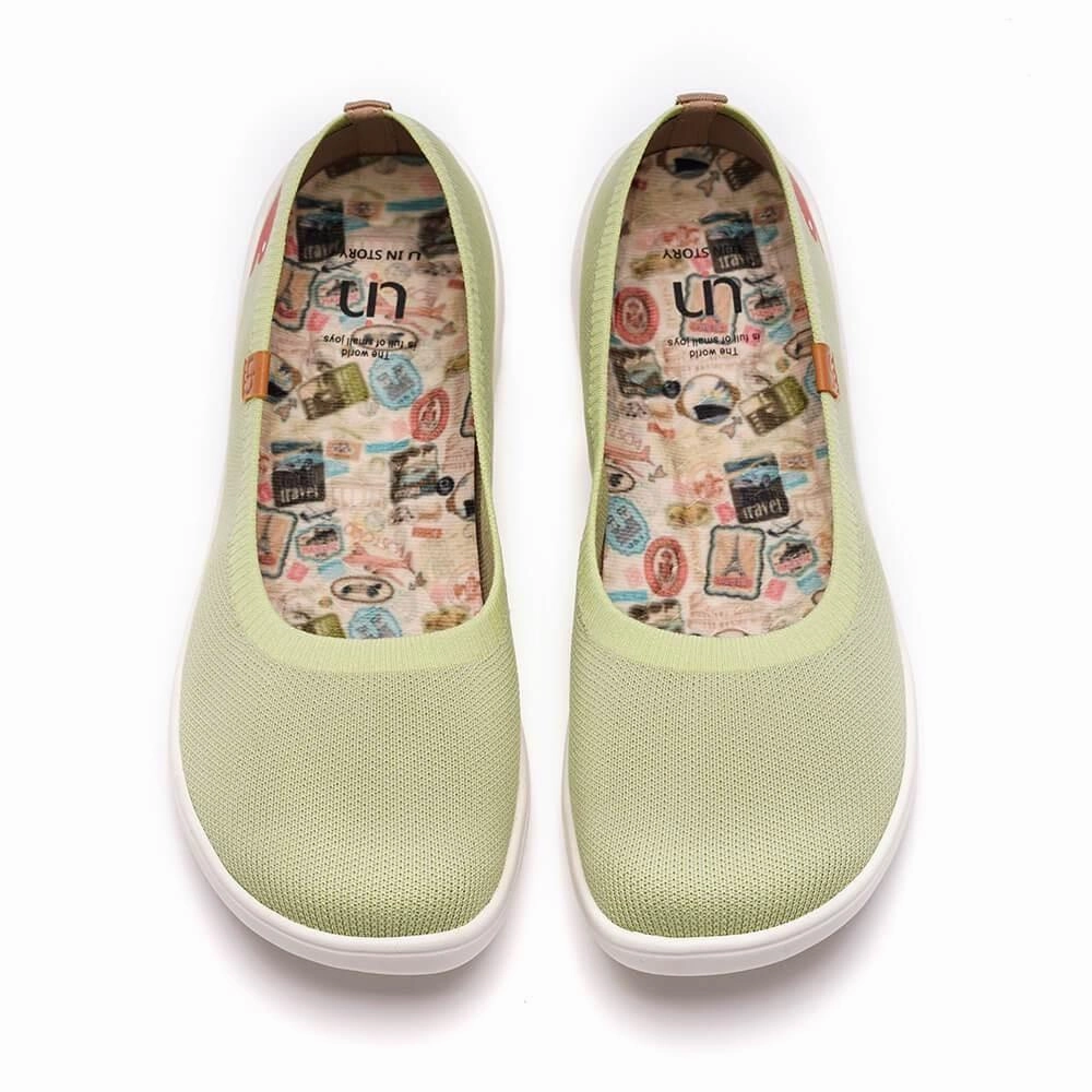 Comfortable Sole Slip On Valencia Knitted Light Green