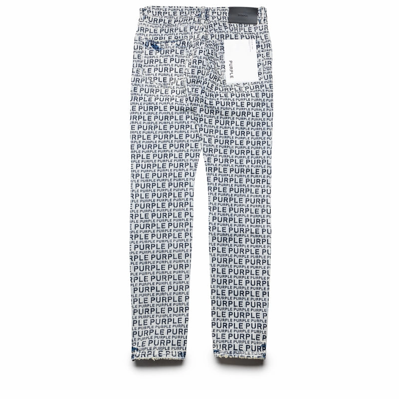 Seamless transition AntiPilling Purple Brand Low Rise Skinny Leg Wordmark Flock Jean - Light Indigo