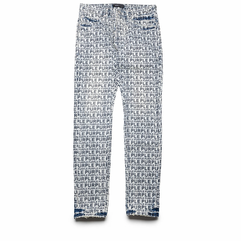 Elegant Coat WaterRepellentCoating Purple Brand Low Rise Skinny Leg Wordmark Flock Jean - Light Indigo