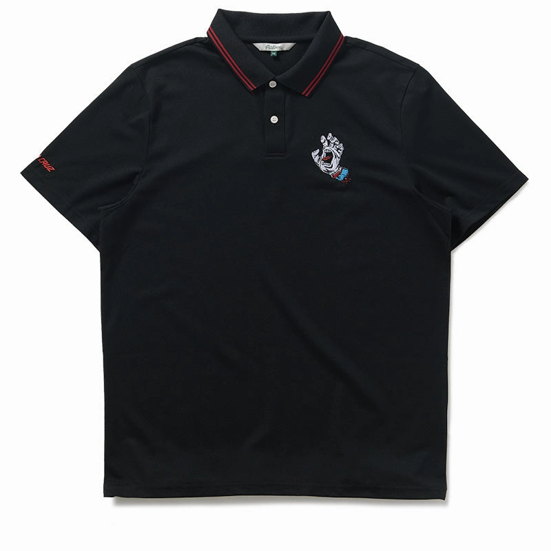 Malbon Golf x Santa Cruz Fairway Polo - Black Wrinklefree Lightweight Layering