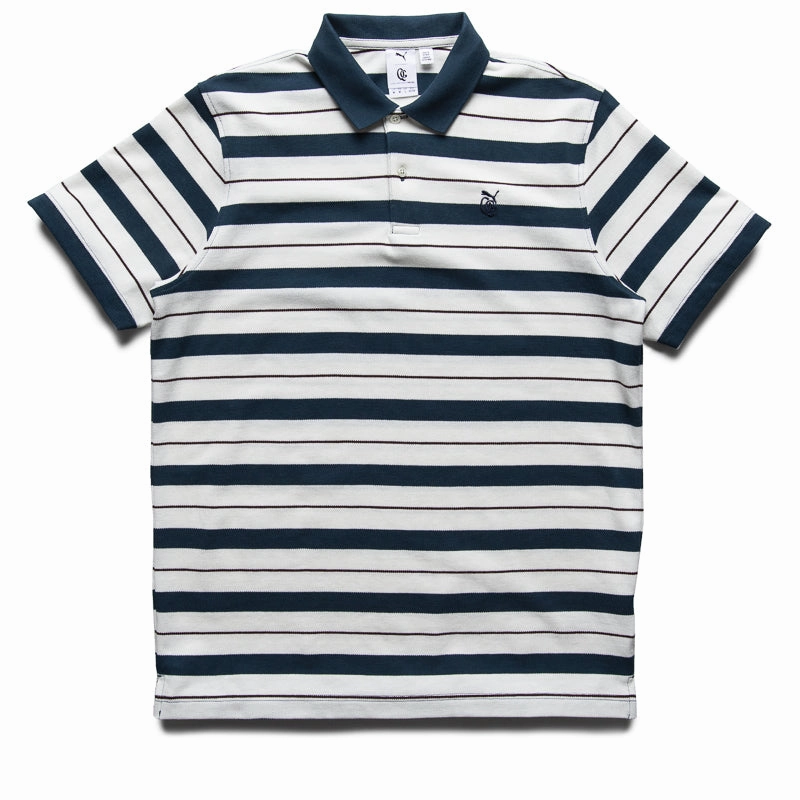 Quiet Golf x Puma Sunday Stripe Polo - Warm White Cozy Pajamas