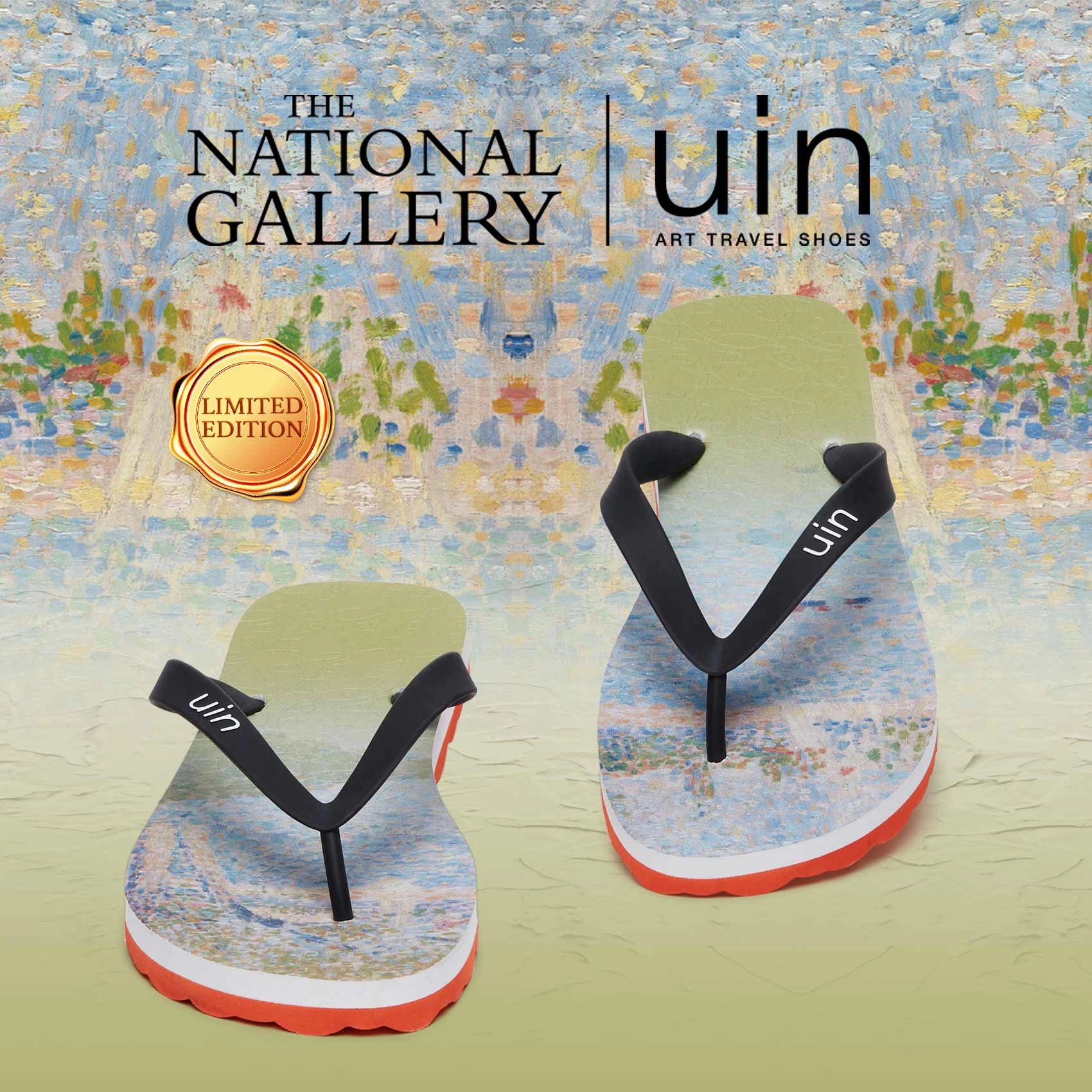 Georges Seurat The Seine seen from La Grande Jatte Blanes Women wedge sandals