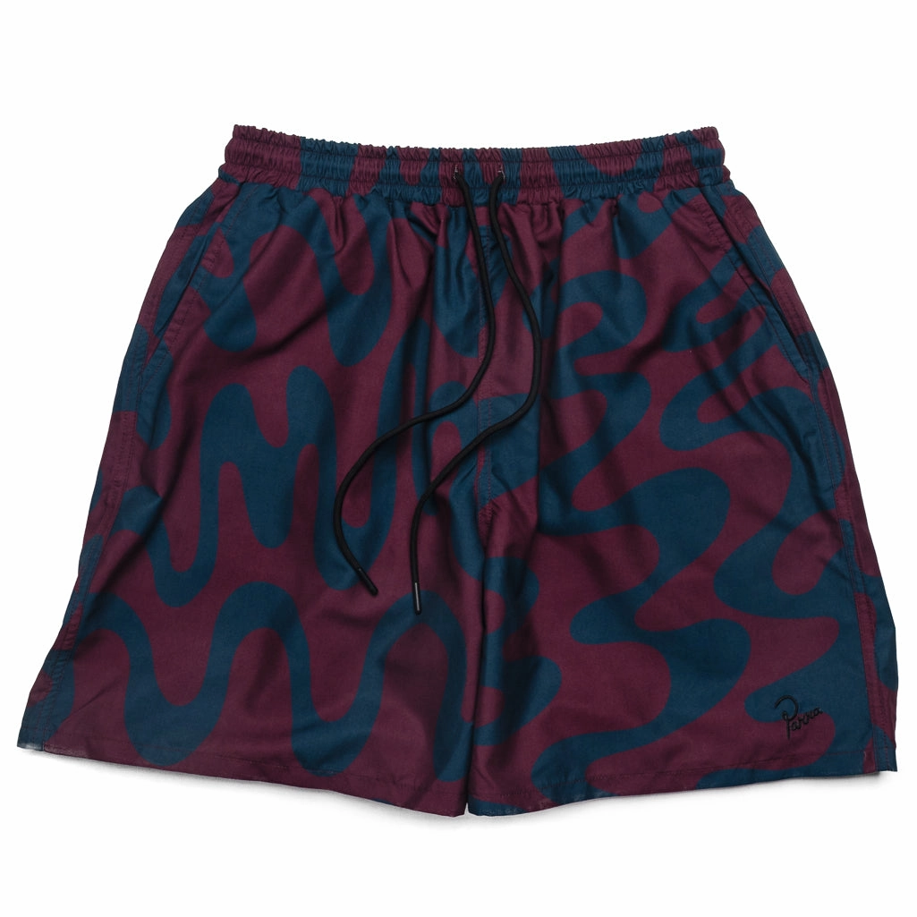 Parra Splashed Swim Shorts - Burgundy All-Day Fit Soft Socks