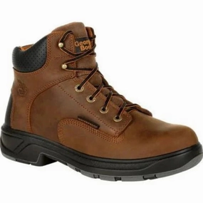 Olive Tone Georgia Boot Flx Point Men's Waterproof Work Boots G6544 In Brown