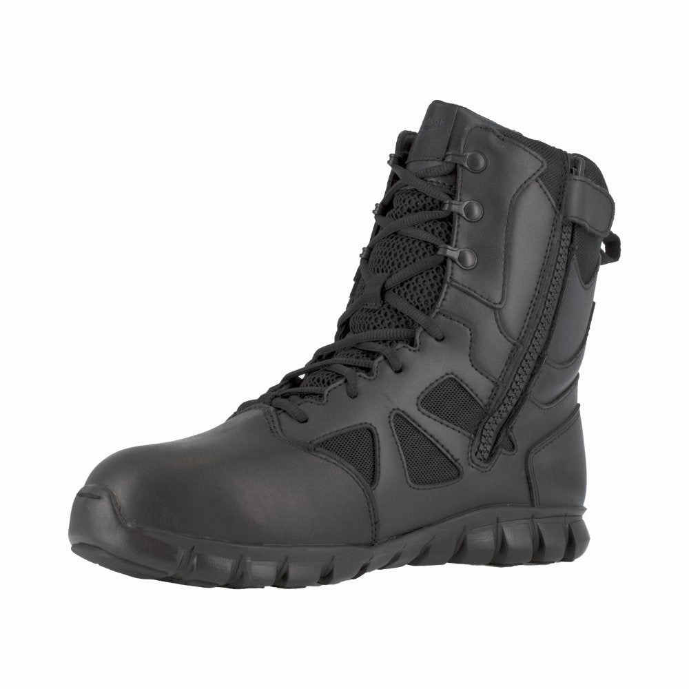 pro athlete trail shoes Reebok 8" Tactical Waterproof Boot With Side Zipper Men's Composite Toe Rb8807 In Black