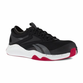 Reebok Hiit Tr Athletic Work Shoe Men's Composite Toe Rb4080 In Black And Red long run training sneakers