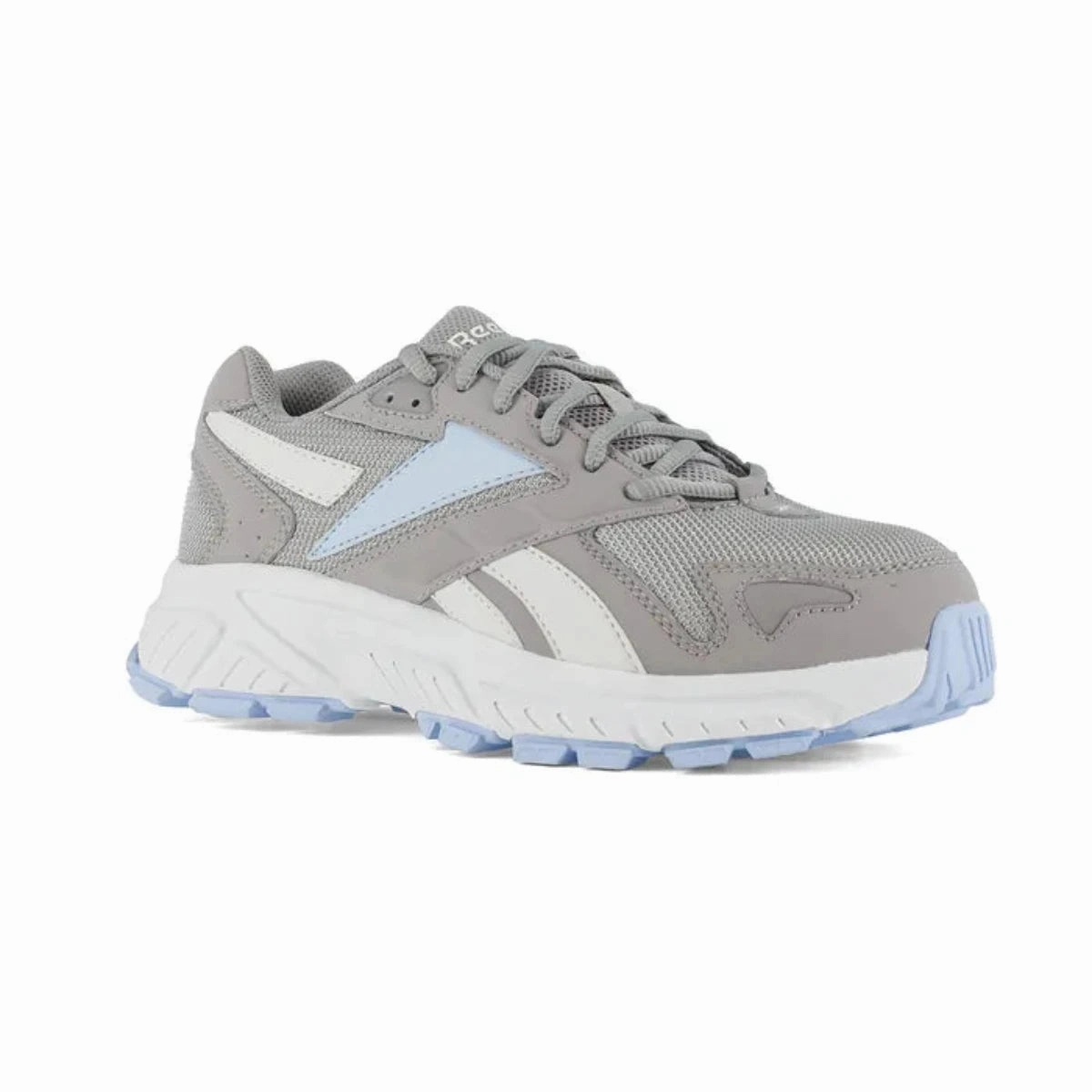 Reinforced Soles Jobsite Essential Reebok Hyperium Work Women's Steel Toe EH Athletic Shoe in Grey Powder Blue RB362