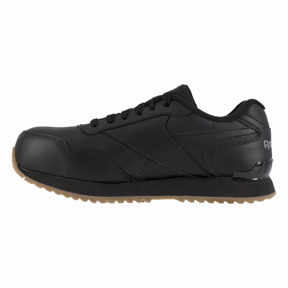 adjustable lacing system Gusseted Tongue Reebok Men's Harman Classic Work Sneaker Composite Toe Rb1983 In Black