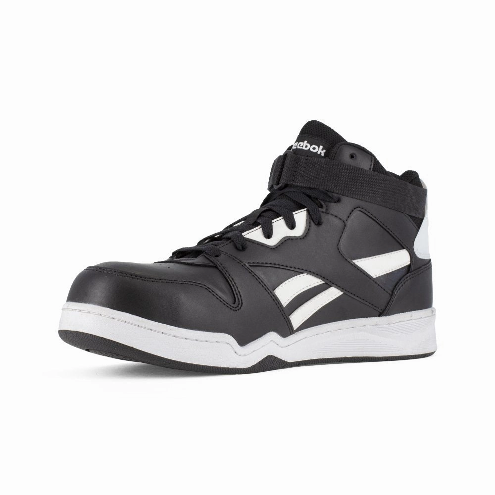 Reebok Men's High Top Work Sneaker Composite Toe Rb4194 In Black And White Lightweight Cushioning