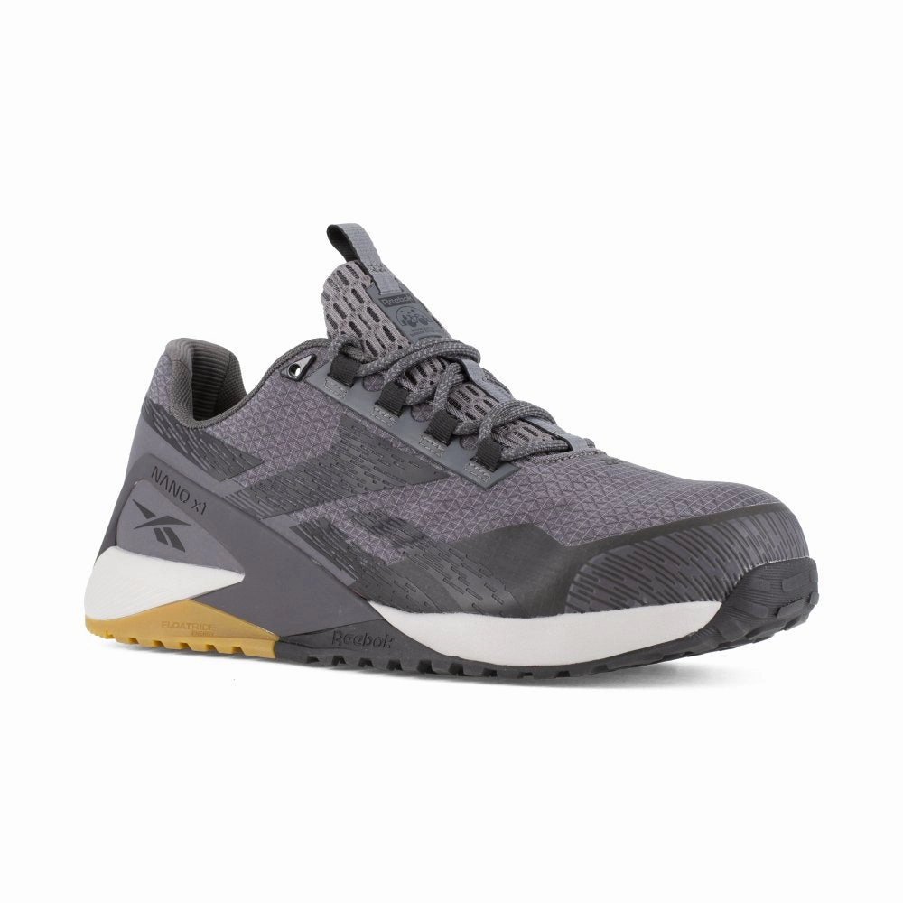 All Purpose Fit Gear Reebok Nano X1 Adventure Athletic Work Shoe Men's Composite Toe Rb3481 In Grey And Black