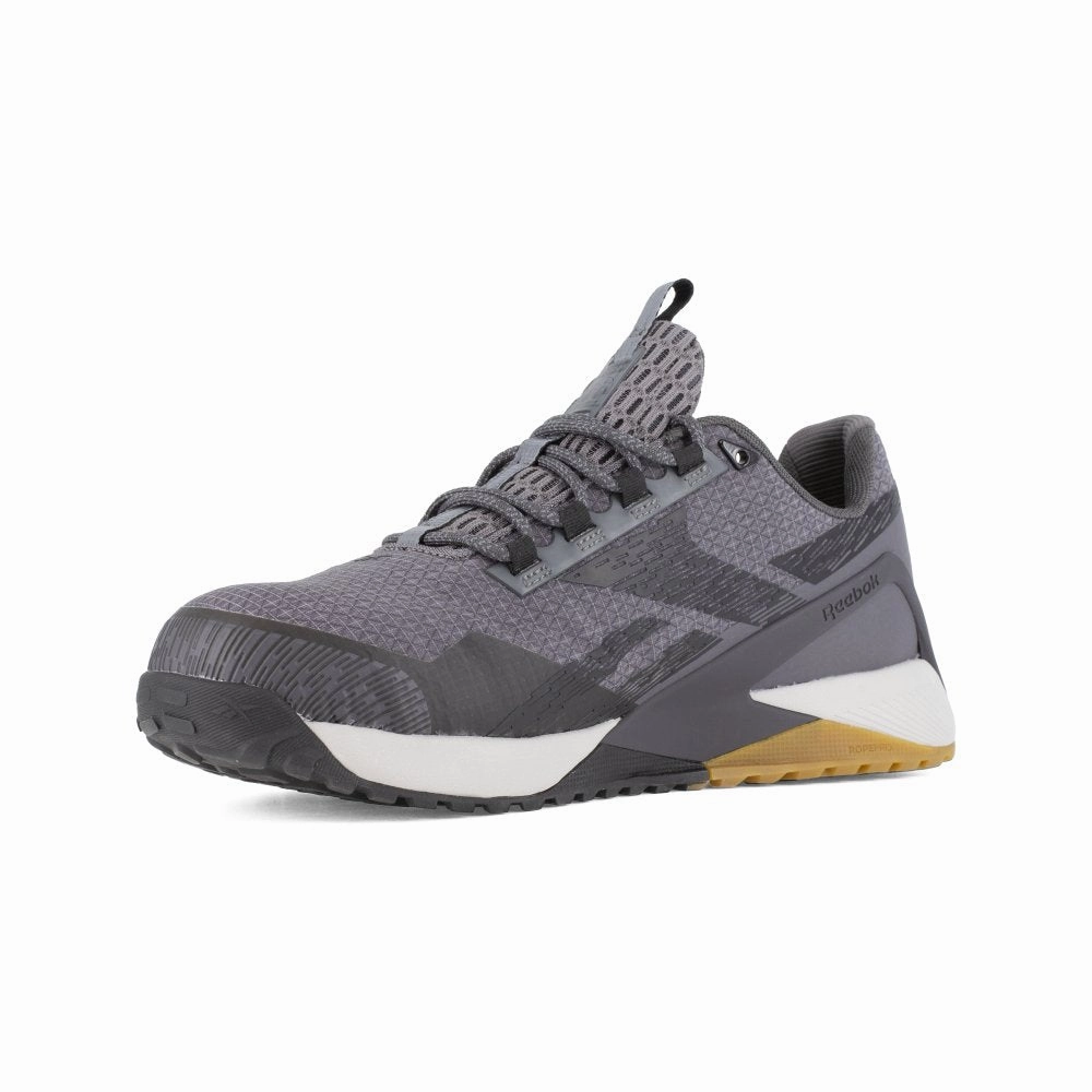 Weather-resistant Fit Heavy Duty Support Boots Reebok Nano X1 Adventure Athletic Work Shoe Men's Composite Toe Rb3481 In Grey And Black