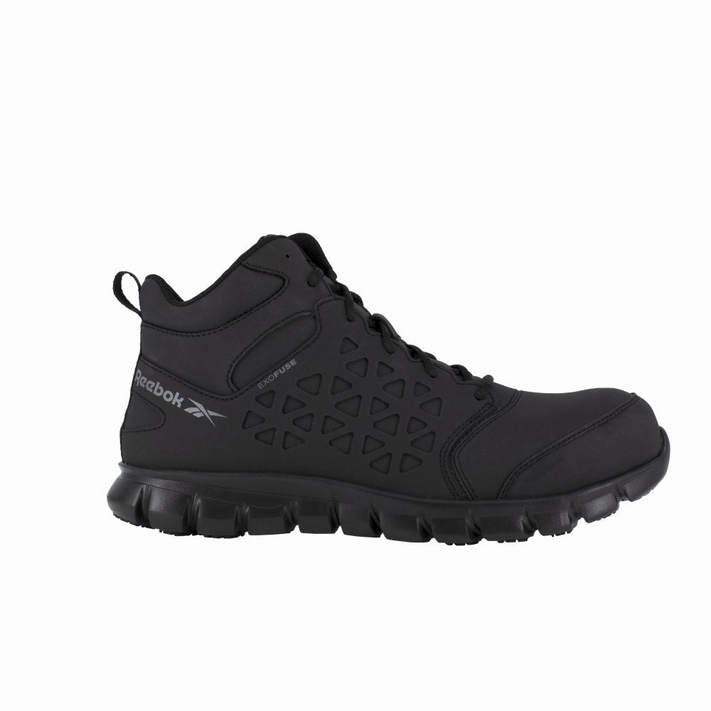 All Terrain Grip Reebok Sublite Cushion Work Athletic Mid Cut Men's Composite Toe Rb4059 In Black