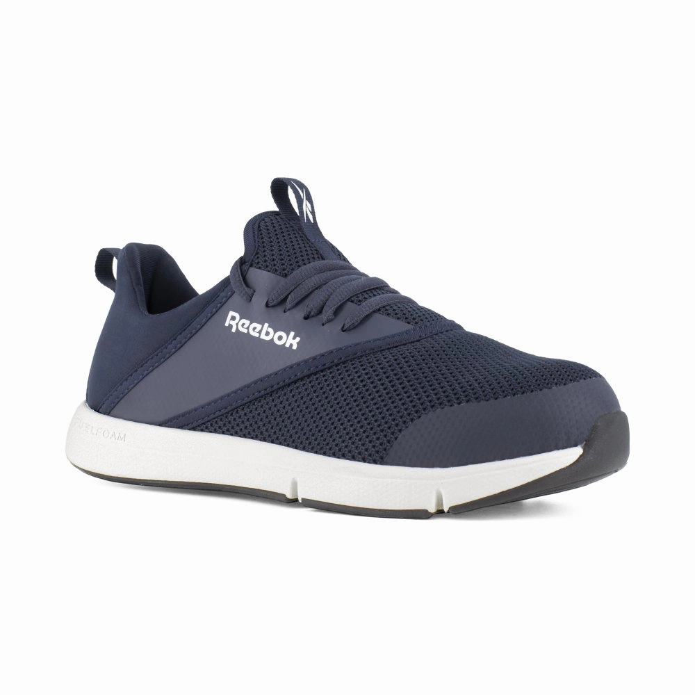 Reebok Women's Daystart Casual Work Shoe Steel Toe Rb372 In Navy Secure Walk High Traction Grip