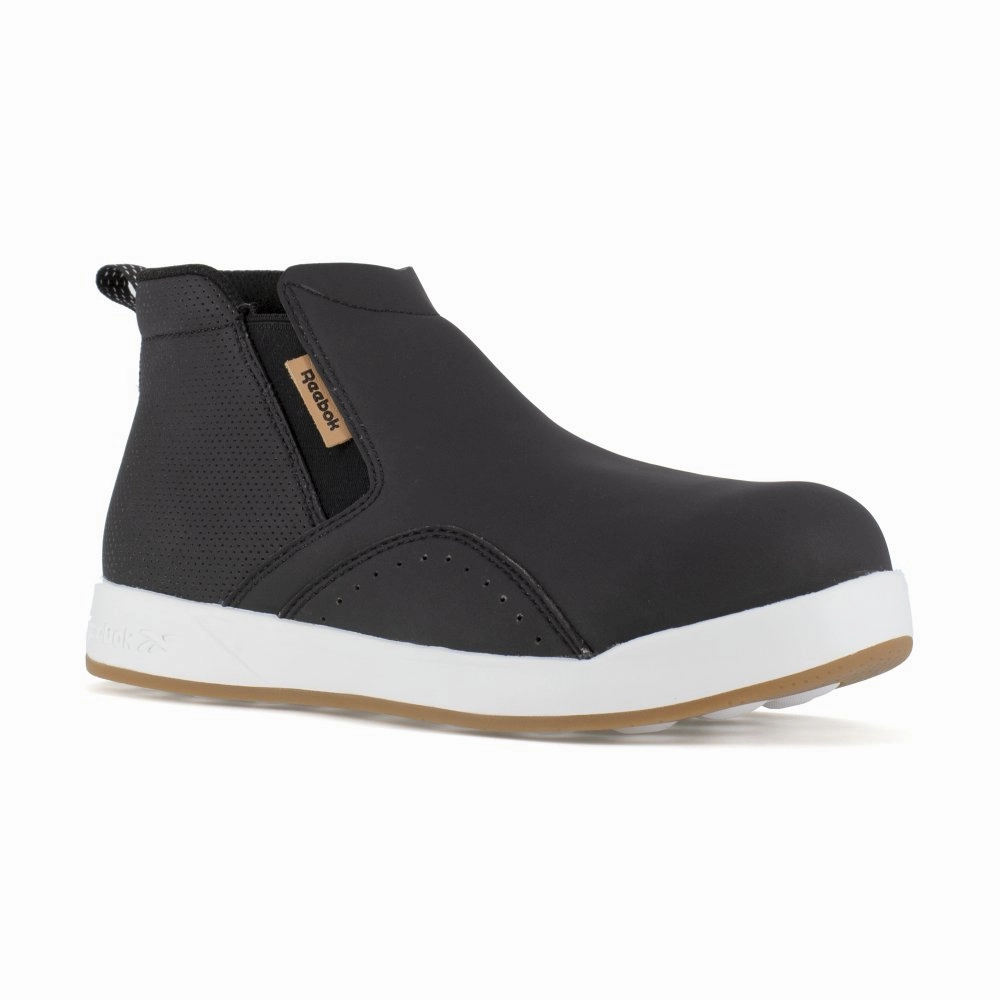 All-day Support Reebok Women's Ever Road 3.0 Dmx High Top Work Slip-on Composite Toe Rb256 In Black And Grey