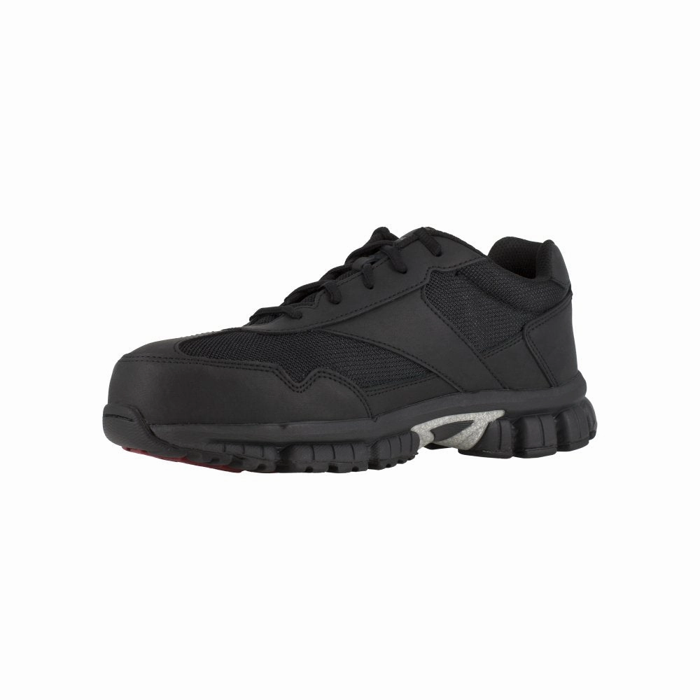 Reebok Women's Performance Work Cross Trainer Composite Toe Shoe Rb459 In Black With Silver Trim Outdoor Adventure Shoes