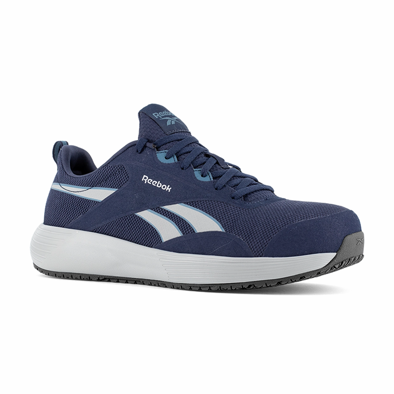 Energy return Reebok Work Lite Plus 4 Work RB5104 Men's Athletic Work Shoe in Navy and Gray