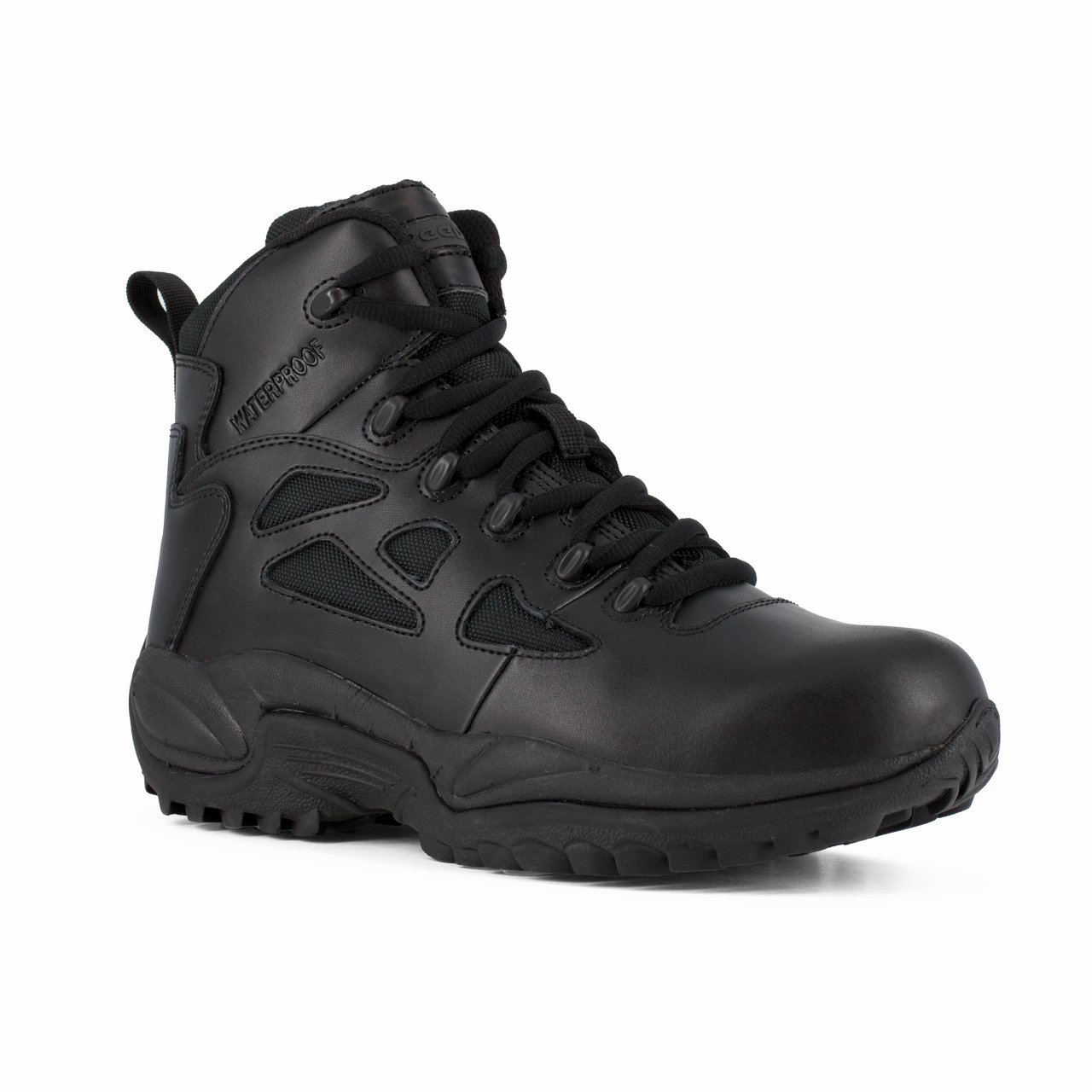 forest running shoes everyday trail sneakers Reebok Work Rapid Response RB RB8688 Men's 6" Stealth Waterproof Boot with Side Zipper in Black