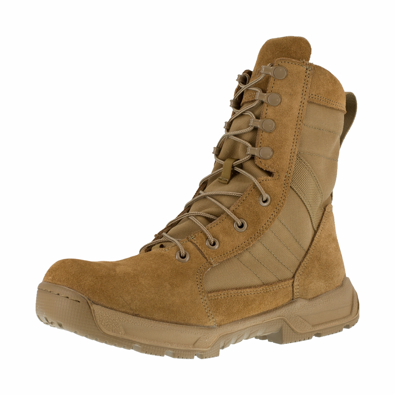 Reebok Work Strikepoint U.S. CM8940 Men's 8" Ultra-Light Performance Military Boot in Coyote deep lug sneakers Tear Resistant Reinforcements