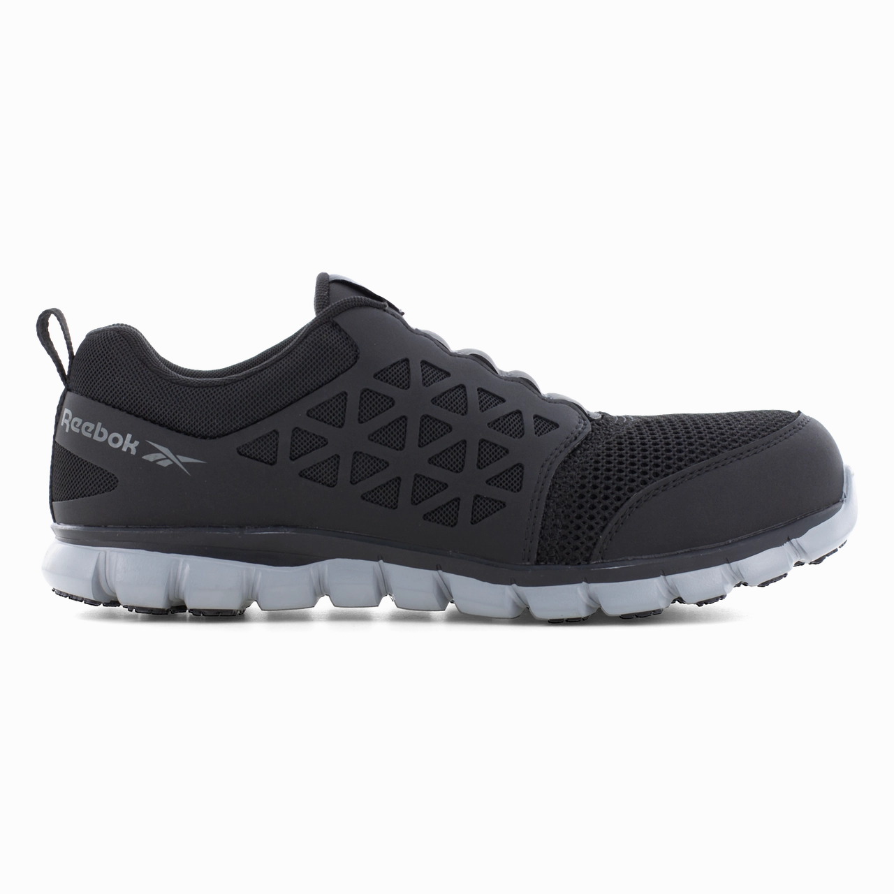 Reebok Work Sublite Cushion Work RB4052 Men's Athletic Work Slip-On in Black Weatherproof Cushion