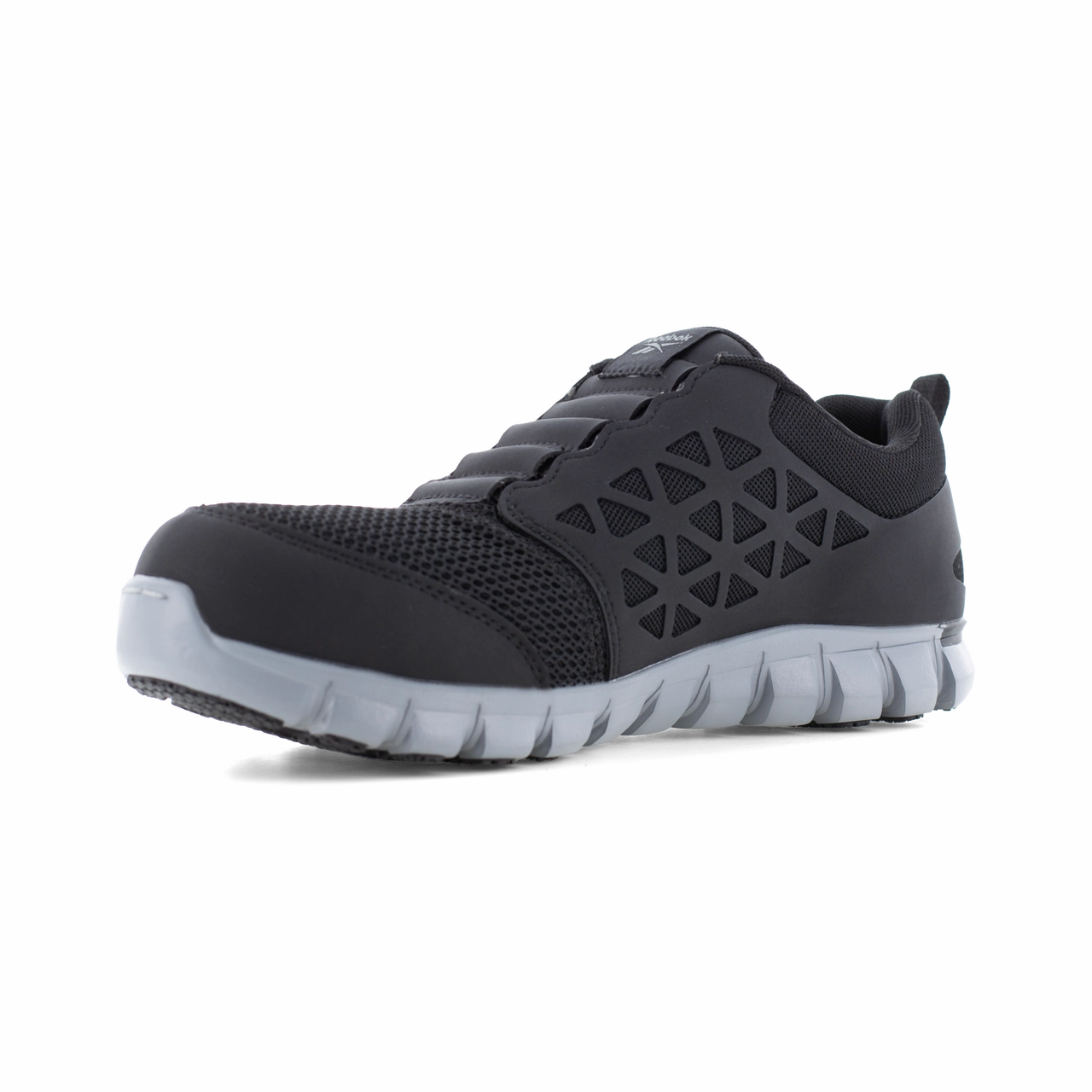 Anti Fatigue Footwear Heavy Protection Gear Reebok Work Sublite Cushion Work RB4052 Men's Athletic Work Slip-On in Black