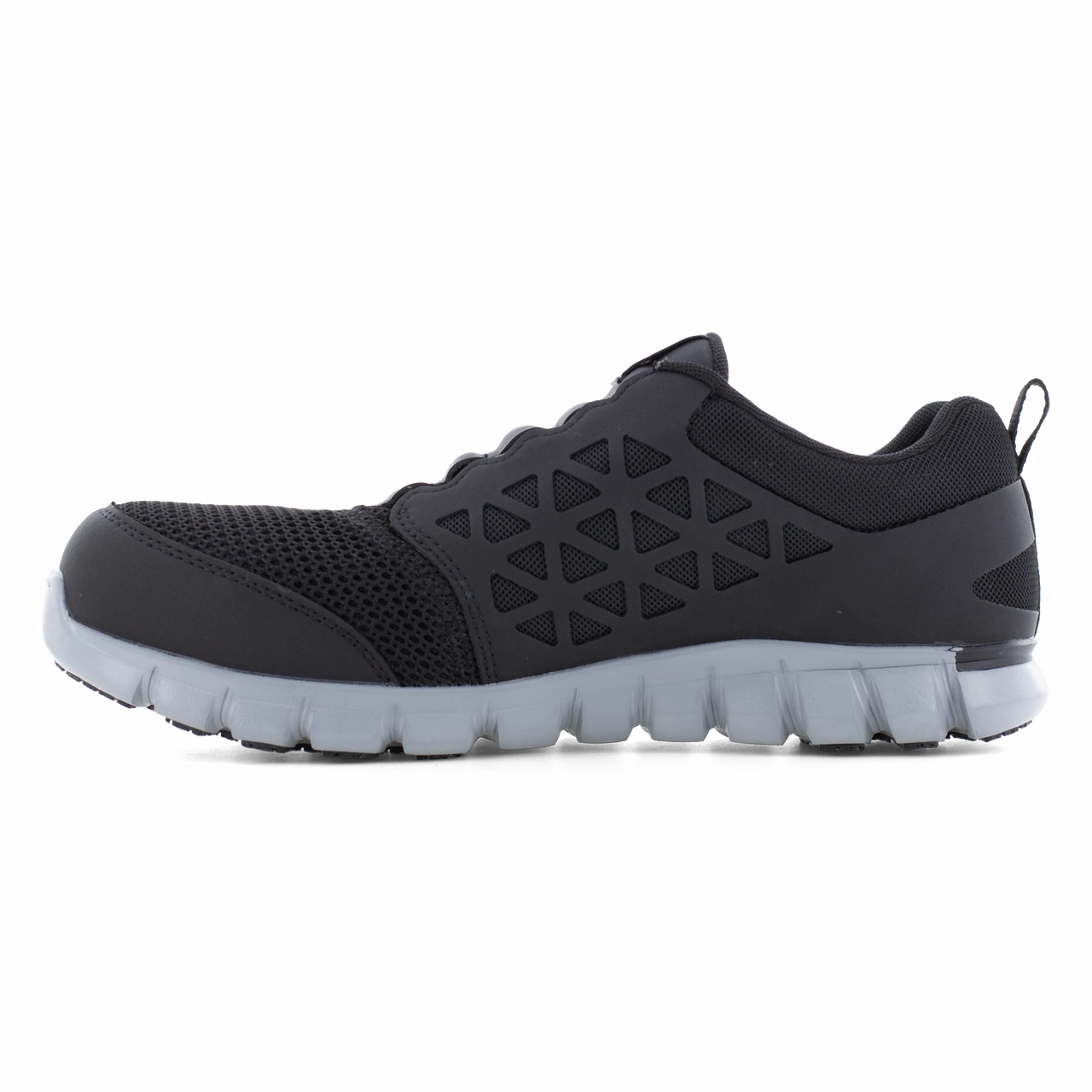 Reebok Work Sublite Cushion Work RB4052 Men's Athletic Work Slip-On in Black Durable protection Safe Footwear