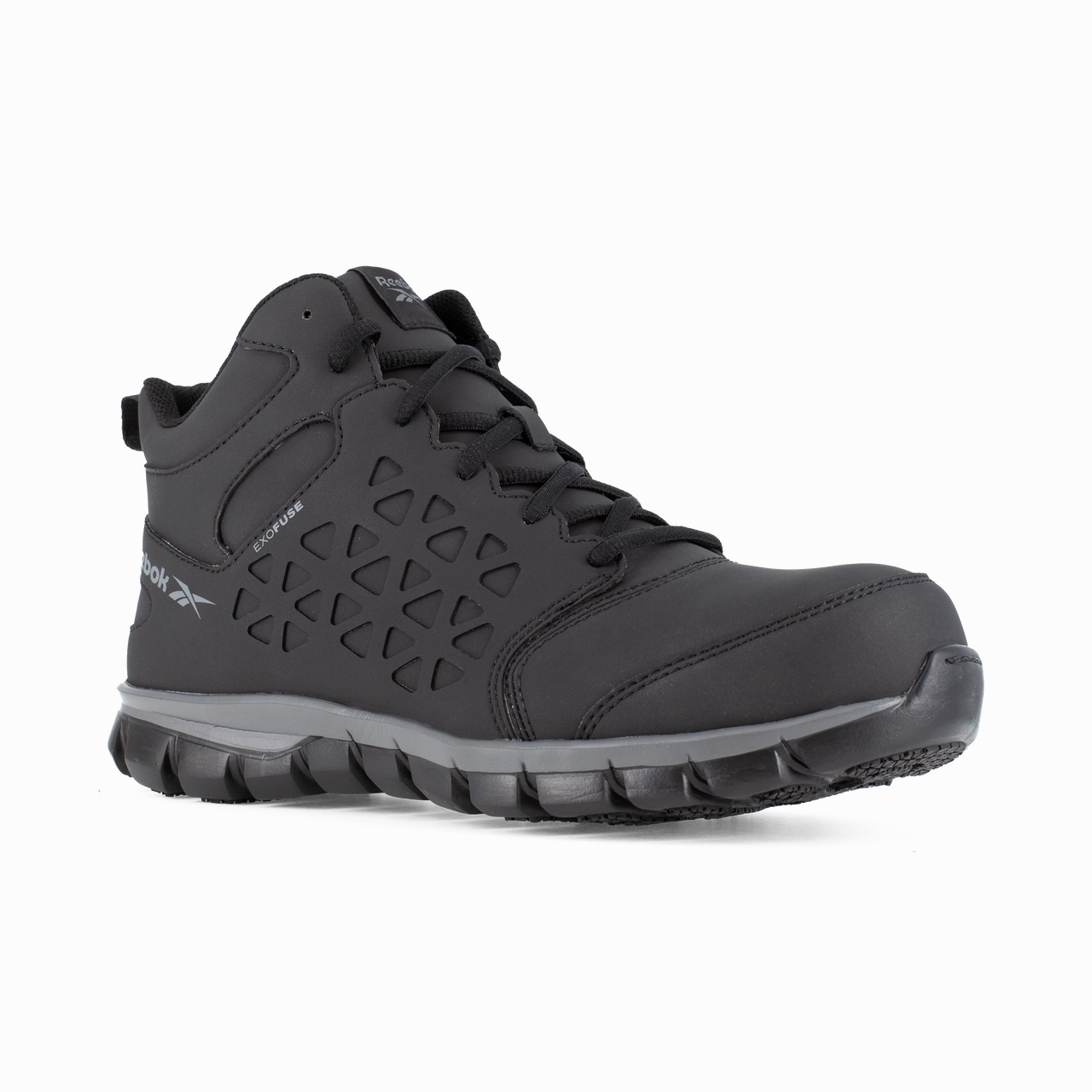 Reebok Work Sublite Cushion Work RB406 Women's Athletic Mid Cut in Black and Gray Durable Cushion
