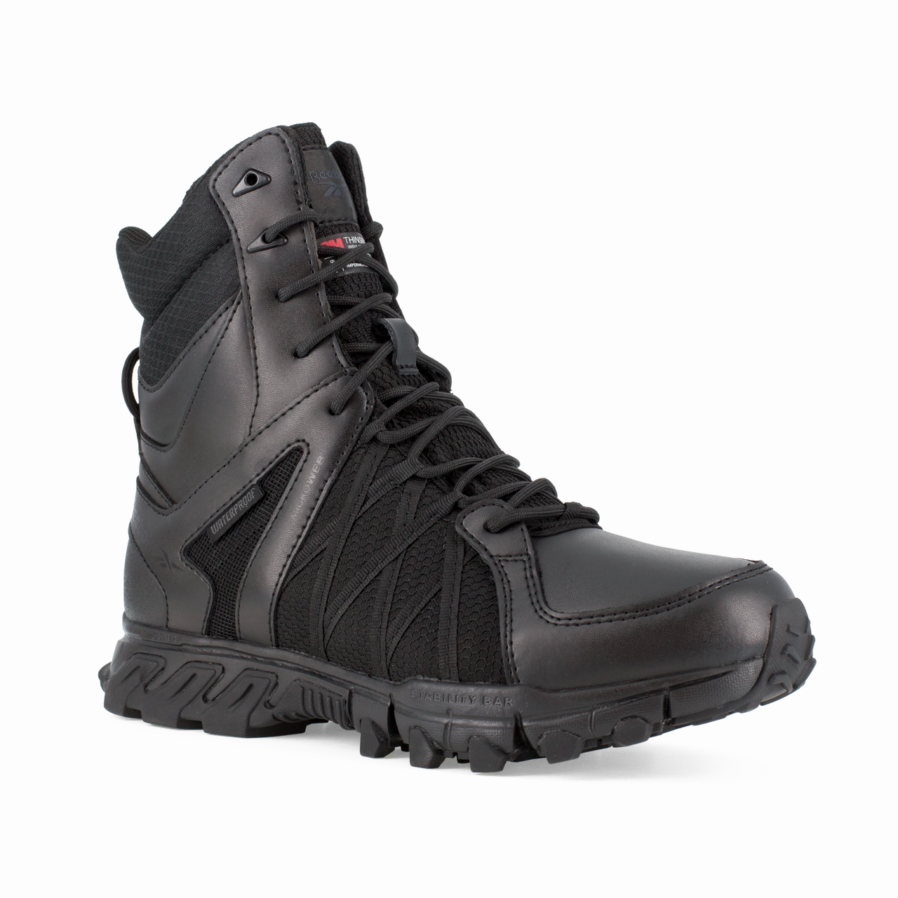 Reebok Work Trailgrip Tactical RB3455 Men's 8" Tactical Waterproof Insulated Boot with Side Zipper in Black Rugged Outdoor Gear