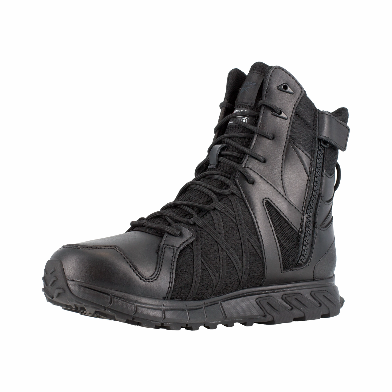 Sturdy sole Reliable Grip Reebok Work Trailgrip Tactical RB3455 Men's 8" Tactical Waterproof Insulated Boot with Side Zipper in Black