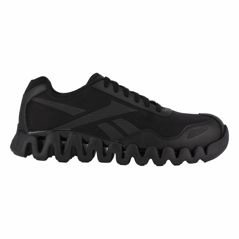 trail exploration sneakers supportive running shoes Reebok Zig Pulse Athletic Work Shoe Men's Composite Toe Rb3019 In Black