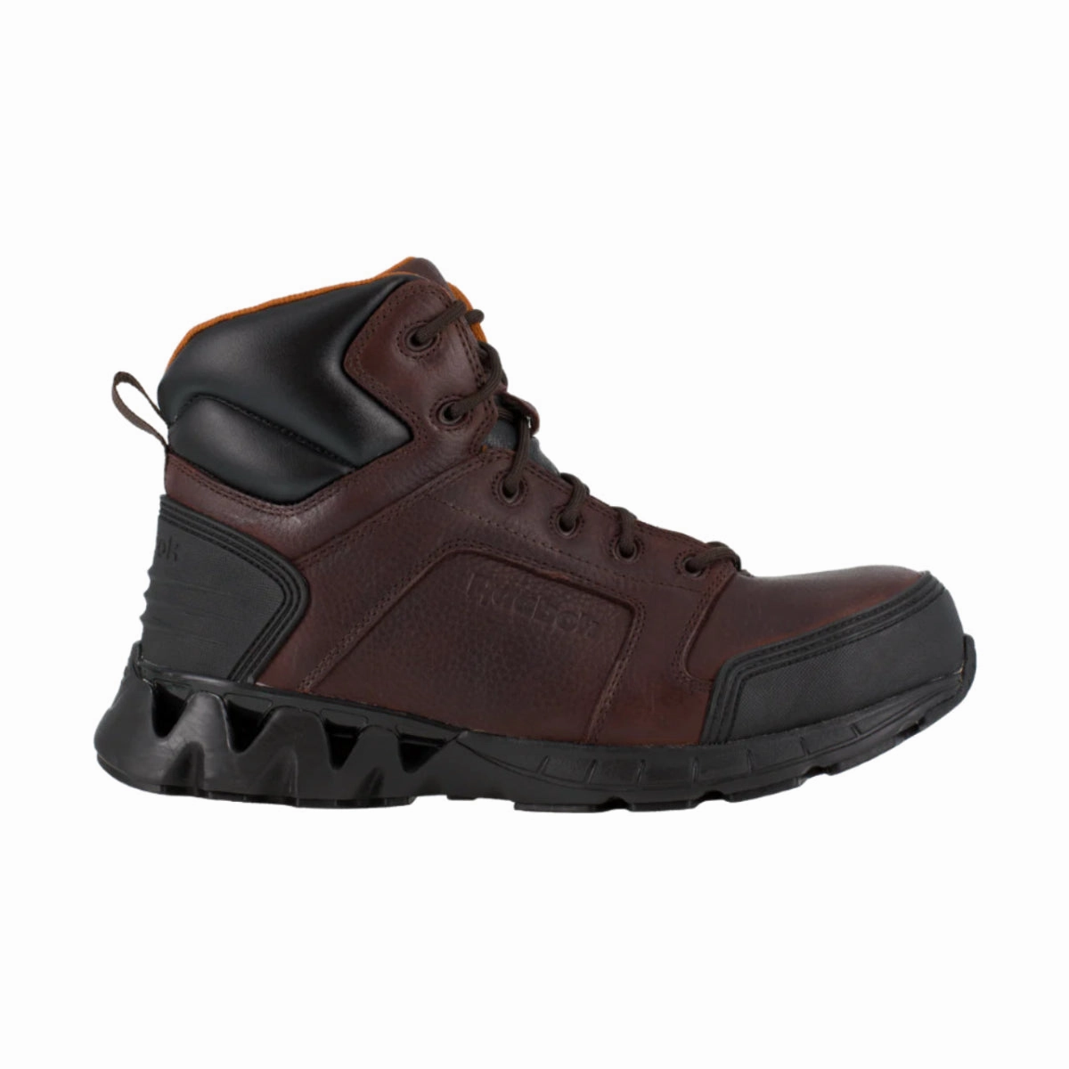 Reebok Zigkick 6" Athletic Work Boot Men's Composite Toe Rb7005 In Dark Brown Shock absorption