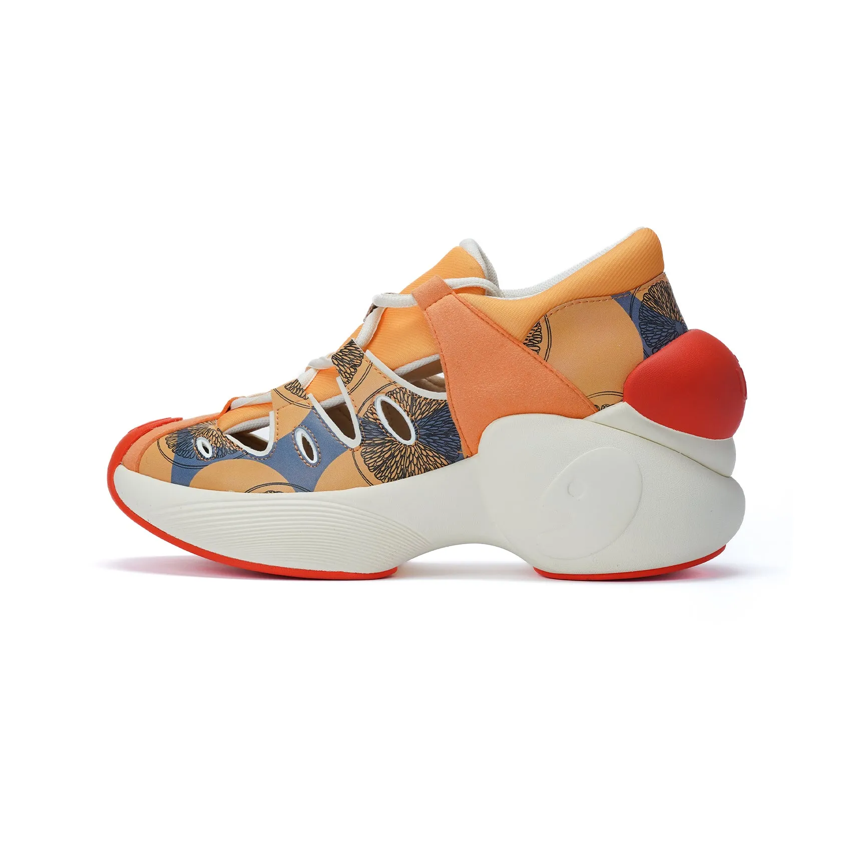 Flexible Upper Compression Molded TPU Refreshing Orange Women