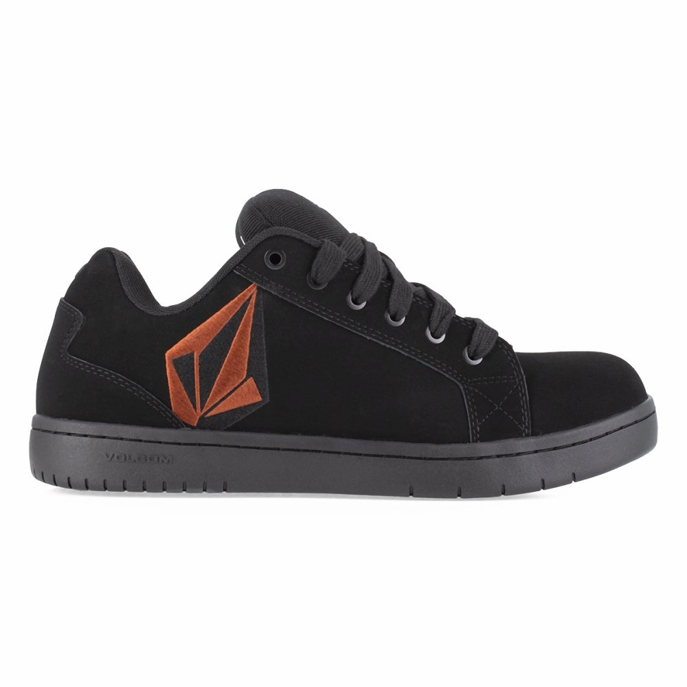 Heavy Duty Sole Volcom Men's Skate Inspired Composite Toe Work Shoe Stone Vm30471 In Black And Red
