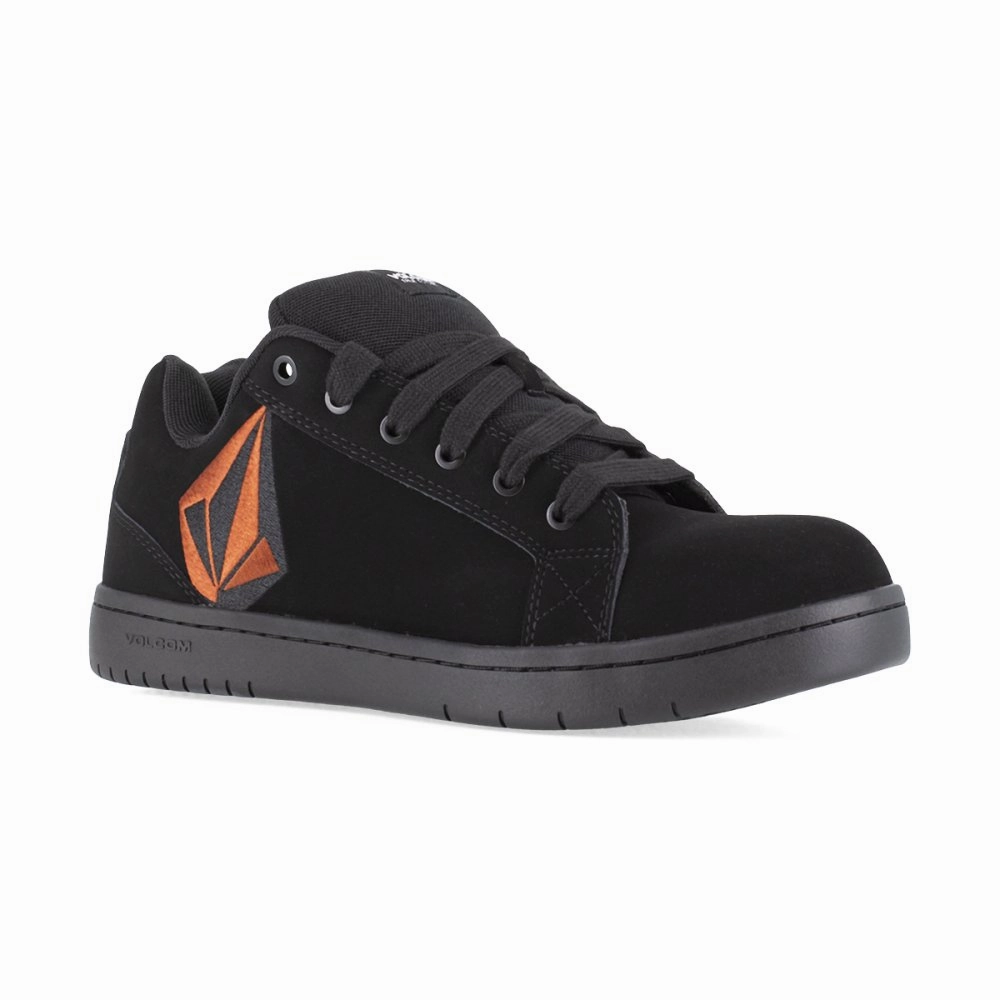 Work Ready Gear Volcom Men's Skate Inspired Composite Toe Work Shoe Stone Vm30471 In Black And Red