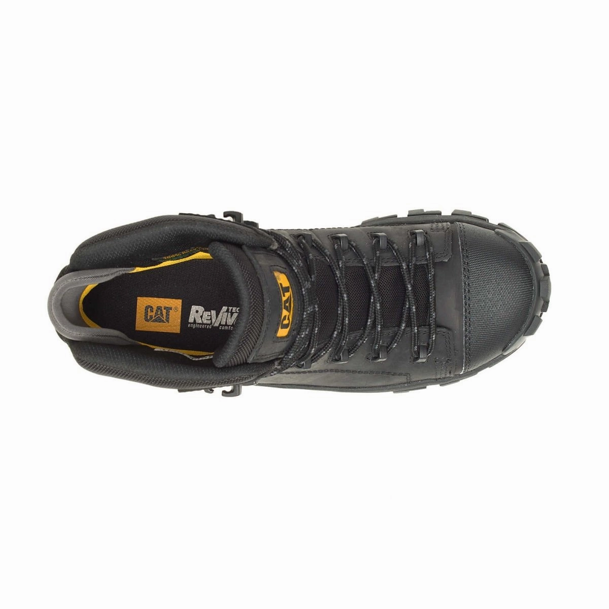 Caterpillar Invader Hiker Waterproof Composite Toe Men's Work Boot (p91542) In Black Secure Hold Shoes