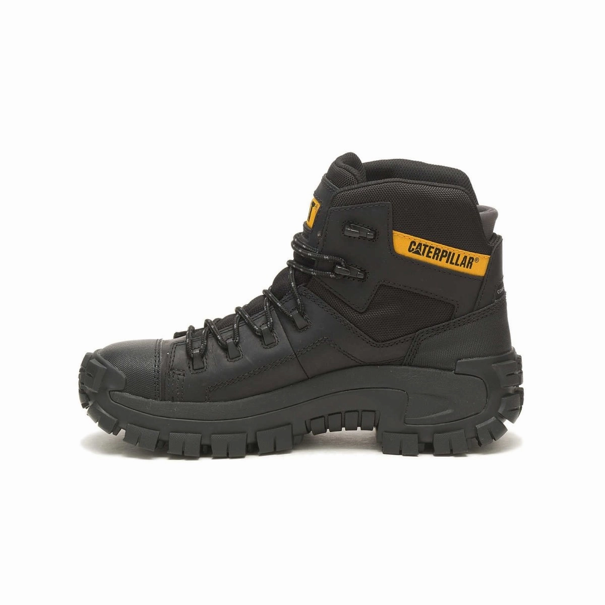 Heavy Sole Gear Anti Slip Shoes Caterpillar Invader Hiker Waterproof Composite Toe Men's Work Boot (p91542) In Black