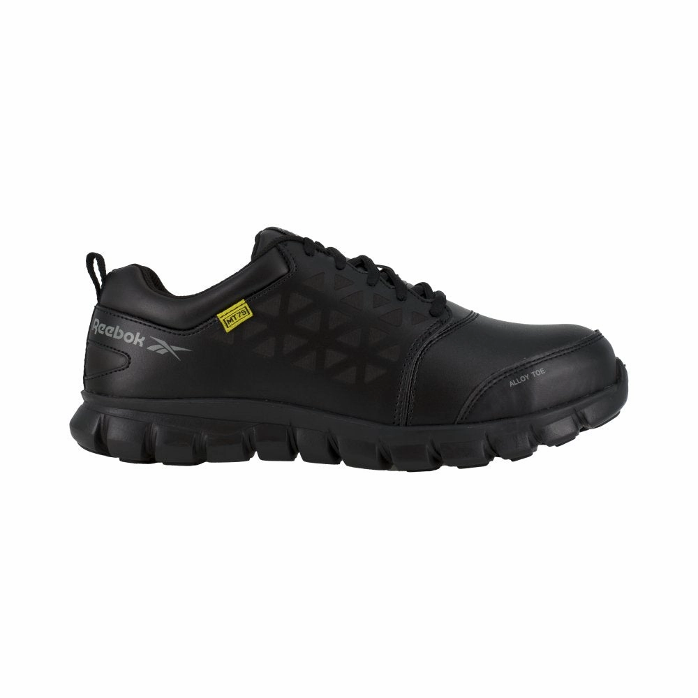 Reinforced toe cap Reebok Sublite Athletic Work Shoe With Cushguard Internal Met Guard Men's Alloy Toe Rb4046 In Black