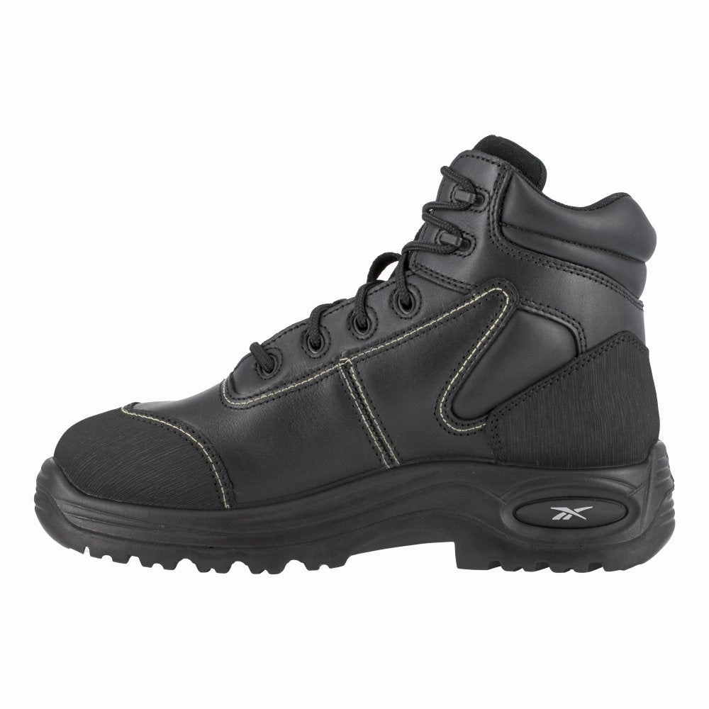 Bonded Seam Technology Reebok Trainex 6" Sport Boot With Cushguard Internal Met Guard Men's Composite Toe Rb6755 In Black