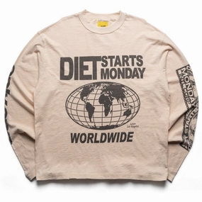 Diet Starts Monday Worldwide L/S Tee - Antique White Club Mode TaglessDesign