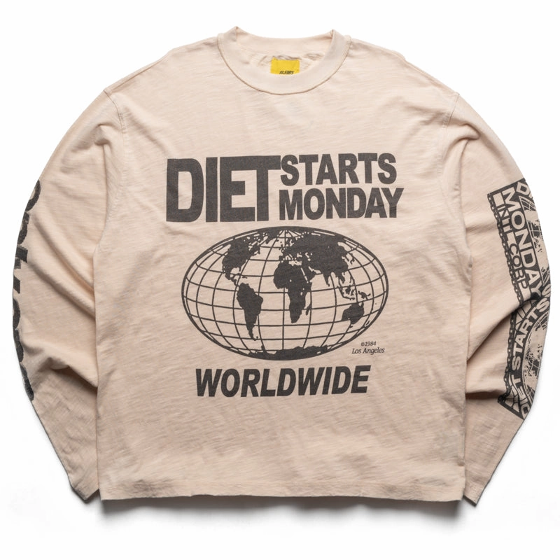 Diet Starts Monday Worldwide L/S Tee - Antique White Club Mode TaglessDesign
