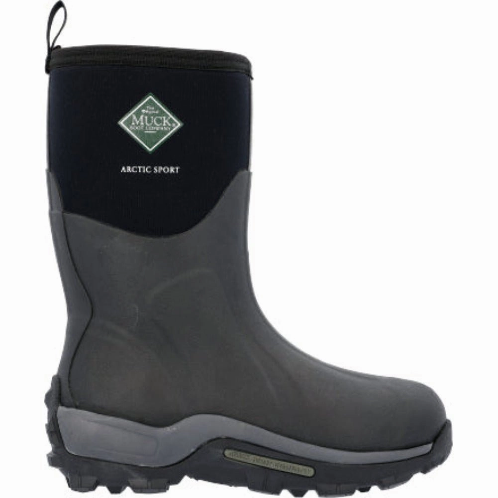Muck Arctic Grip Men??s Sport Mid Boots Asm000a In Black London Edge Hydraulic Impact Resistance