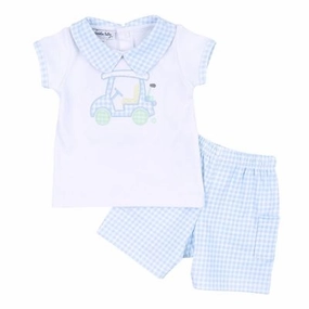 Hike Fit Basic Wear Little Caddie Applique Short Set - Light Blue