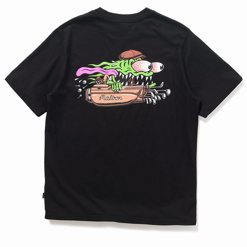 SoftTouchFinish Leather Core Malbon Golf x Santa Cruz Bermuda Slasher Tee - Black