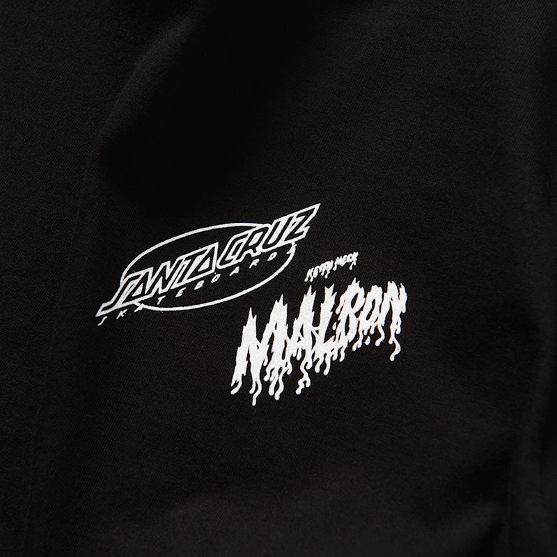 Warm Base Vegan Mood Malbon Golf x Santa Cruz Bermuda Slasher Tee - Black