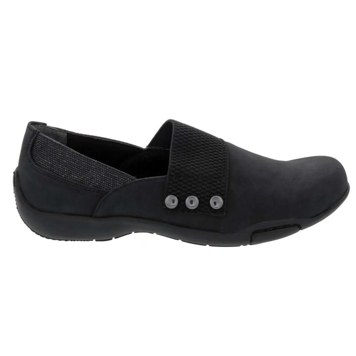 Shockproof Heel Medallion Perforation Ros Hommerson Cake Women's Slip-on Casual Shoes In Black