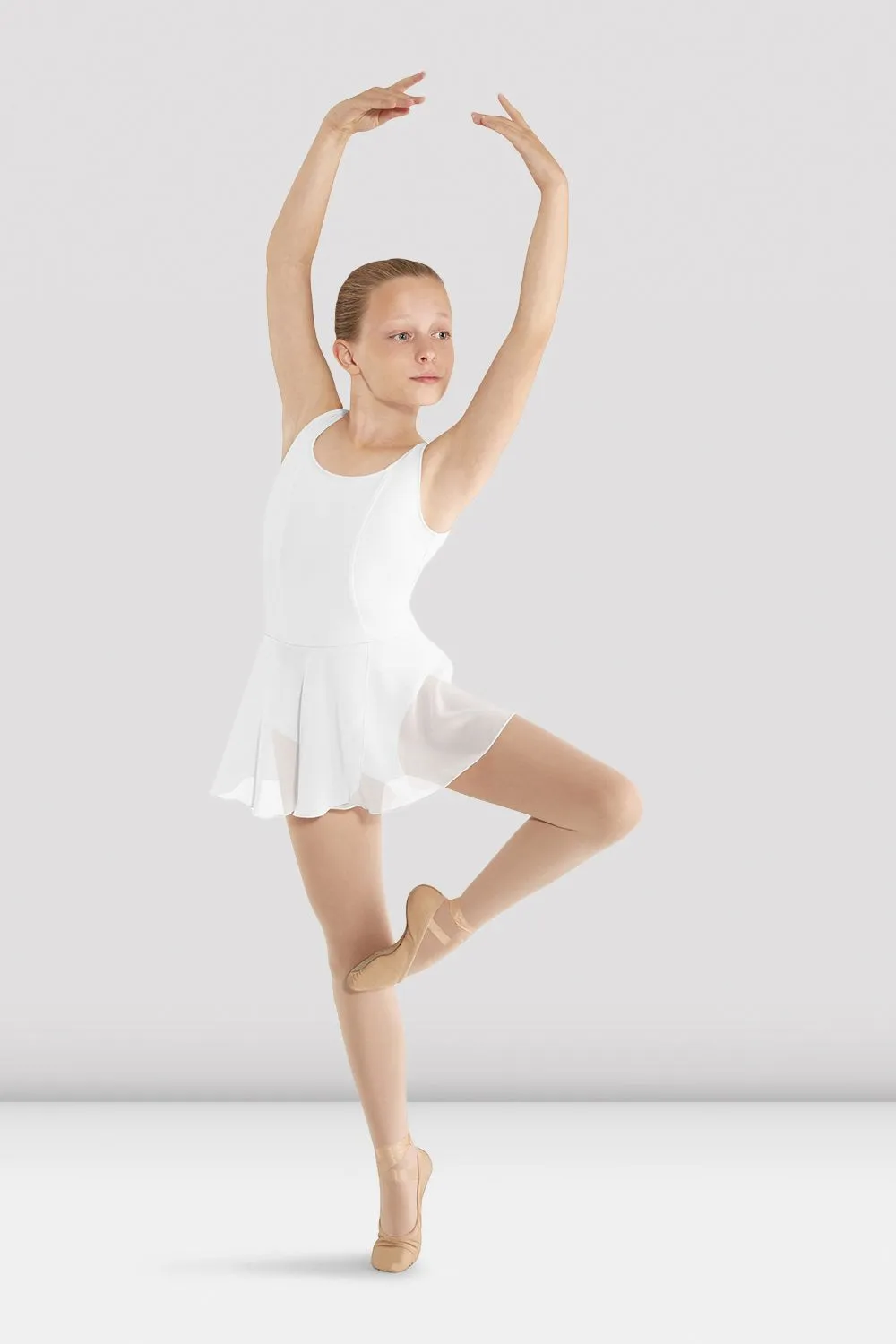 AllDay Compression NonRestrictive Cut Girls Mirella Skirted Tank Leotard