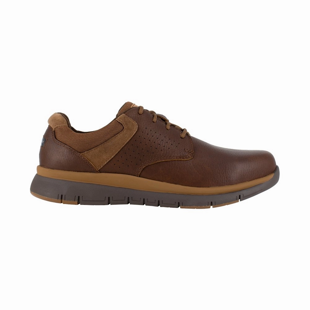 All Day Protection Rockport Men's Work Oxford Shoe Steel Toe Primetime Casuals Rk5700 In Brown