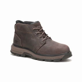Professional Fit Caterpillar Men's Exposition 4.5" Alloy Toe Leather Static Dissipative Work Boot (p91367) In Demitase