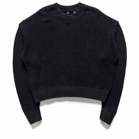 Represent Open Gauge Knit Sweater - Jet Black Scandi Clean Global Cool