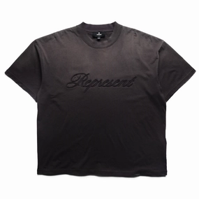 Represent Reverse Applique Tee - After Dark mesh ventilation