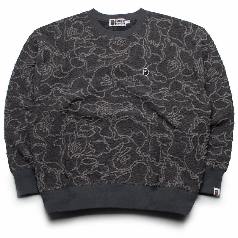 A Bathing Ape Line Camo Jacquard Crewneck - Black Flight Fit